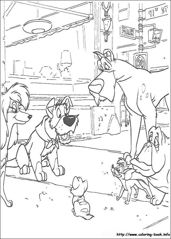 Oliver and Company coloring picture